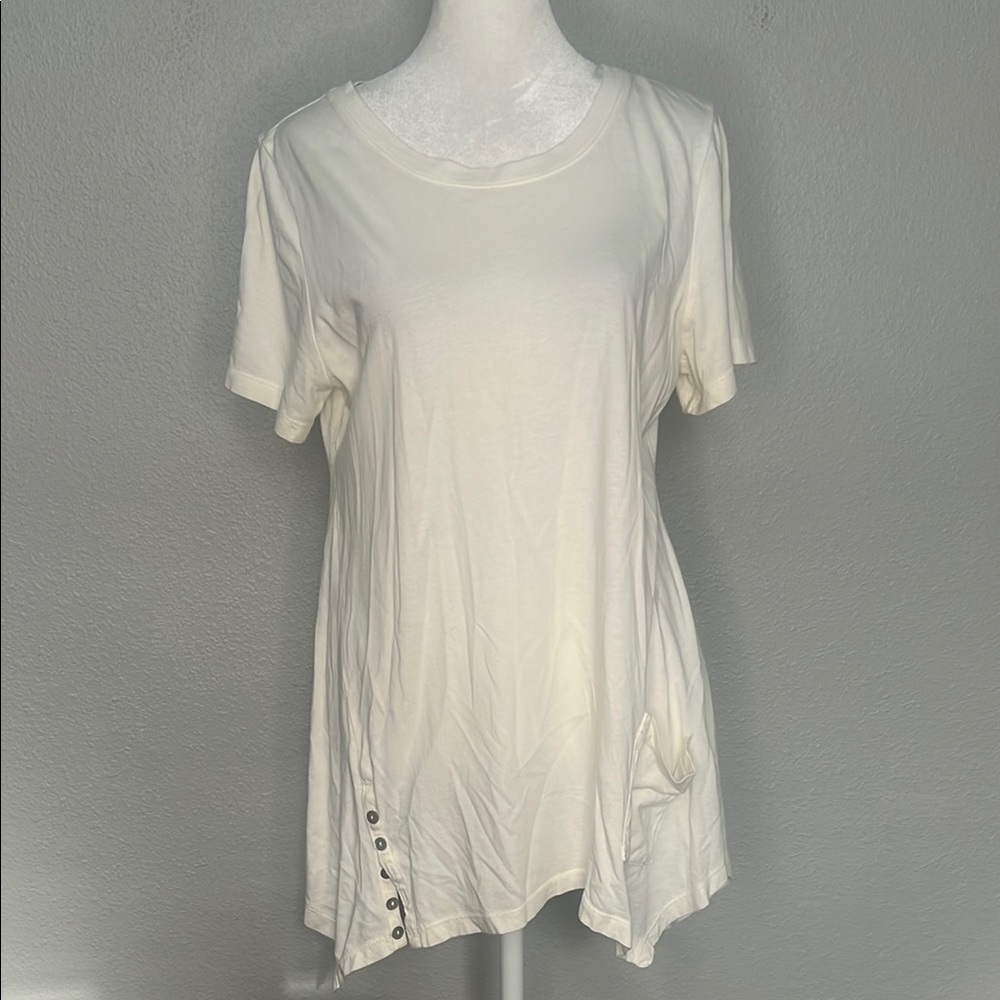 Logo Ivory Short Sleeve Tunic Size Small